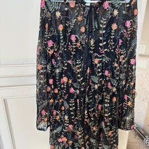 Sundance mesh embroidered flower dress.
